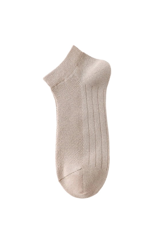 Men Breathable Mesh Athletic Socks, Thin Lightweight Moisture Wicking Low Cut Ankle Socks, Cool Dry Sports Running Gym Socks for Men, Sweat Absorbing Quick Dry Casual Socks Khaki