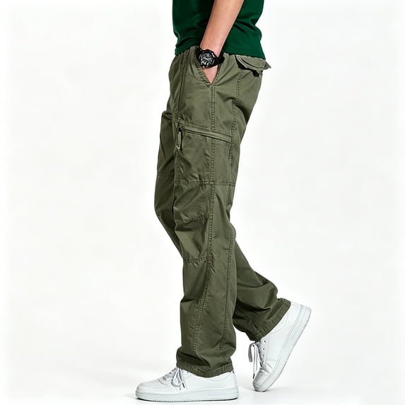 Men Breathable Multi Utility Cargo Trousers Tapered Reinforced Rugged 6 Pocket Outdoor Cargo Pants S-XL