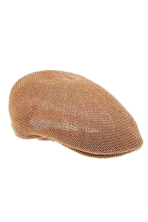 Men Breathable Summer Straw Sun Hat Newsboy Ivy Cabbie Flat Khaki