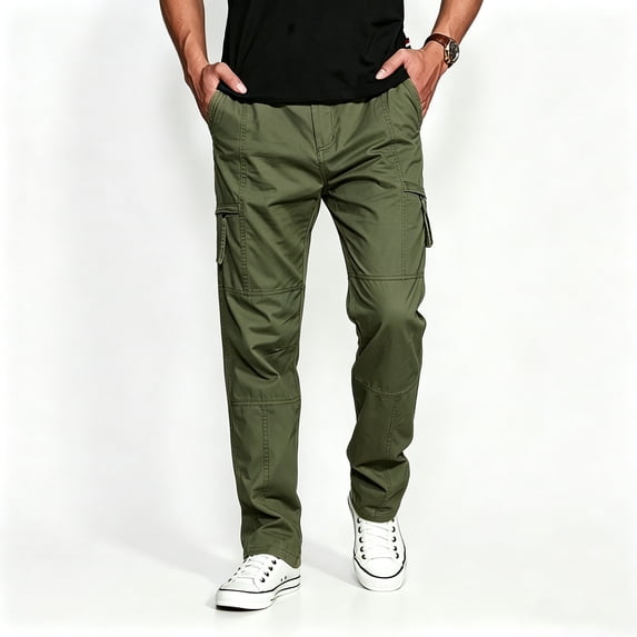 Men Breathable Utility Cargo Pants Rugged Light Multi Storage Tapered Outdoor Work Pants S-XL