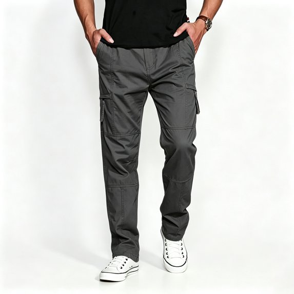 Men Breathable Utility Cargo Pants Rugged Light Multi Storage Tapered Outdoor Work Pants S-XL