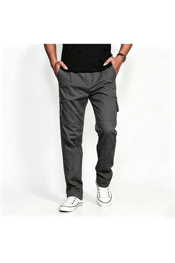 Men Breathable Utility Cargo Pants Rugged Light Multi Storage Tapered Outdoor Work Pants S-XL