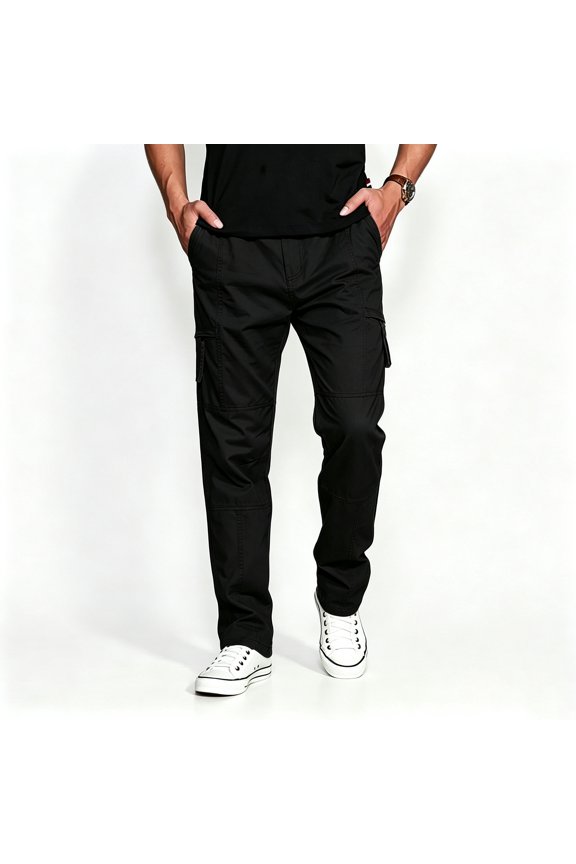 Men Breathable Utility Cargo Pants Rugged Light Multi Storage Tapered Outdoor Work Pants S-XL