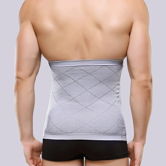 Men Breathable Waist Compression Corset Belt for Control Shapewear, M, Grey