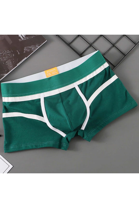 Men Briefs Tbopshirt Boxer Briefs,Hipster Underwear,Men's Solid Color Large Size Mid Waist Briefs,Cheeky Panties