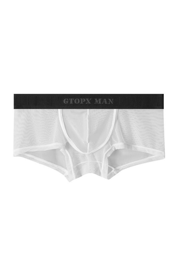 Men Briefs Mesh See-through Pouch Boxer Bikini Underwear Soft Breathable