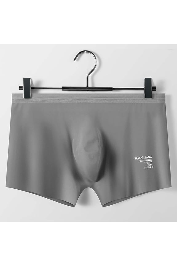 Men Briefs Tbopshirt Boxer Briefs,Hipster Underwear,Men's Solid Color Ice Silk Seamless Briefs,Cheeky Panties