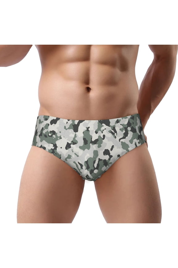 Men Briefs Underwear Print Camouflage Pattern Underwear Briefs Comfortable Underpants