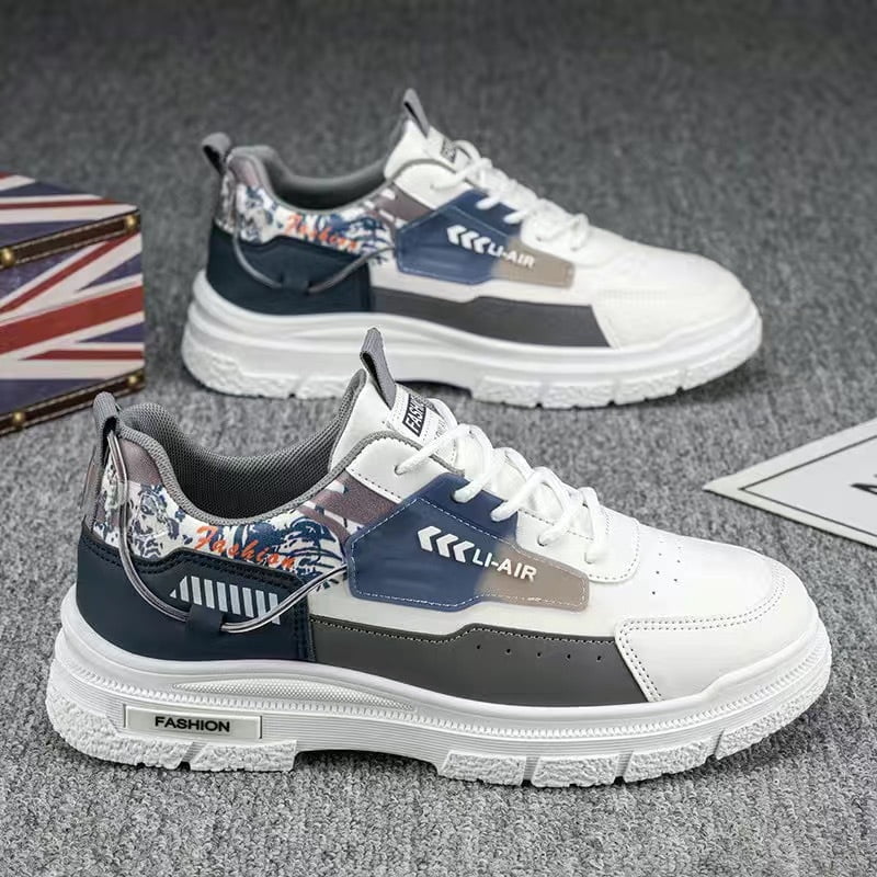 Men' British-Style Hiking Sneakers - Urban Outdoor, Casual & Work - Spring/Fall, / Upper (Men' Fashion)， Non-Slip Outsole & Cushioned PVC, Low-Top Lace-Up Shoes Suitable for Hiking
