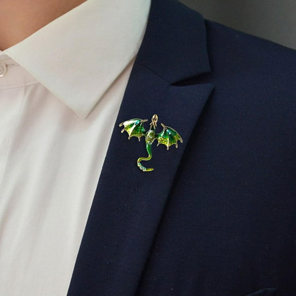 Men Brooch Pin Daily Decoration Rhinestone Punk Badge Pin Pendant Charms Fashion Green