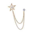 thumbnail image 1 of Men Brooch Suit Pin Metal Tie Clip Rhinestone Chain Tassel Accessories Exquisite Aureate, 1 of 8