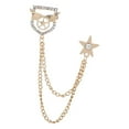 thumbnail image 1 of Men Brooch Suit Pin Metal Tie Clips Hat Scarf Tie Pins Chain Tassel with Rhinestone Exquisite Accessory Handmade Aureate, 1 of 10