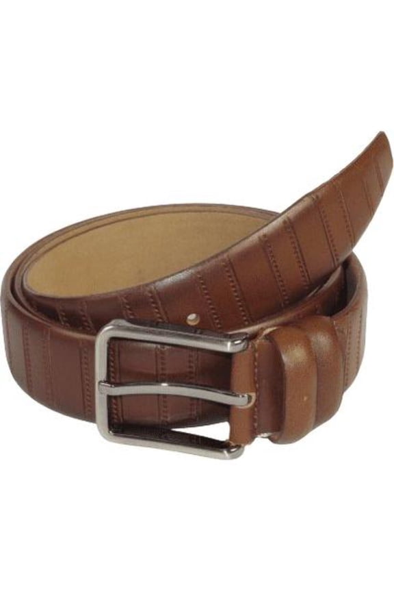Men Brown Genuine Leather Belt PIERO ROSSI Turkey Soft Full Grain #Brown line