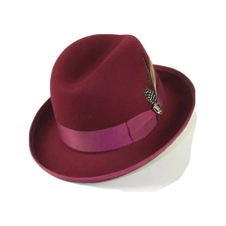 Wool Australian Hat Burgundy Dress Men Bruno Godfather GF104 Homburg Capelo