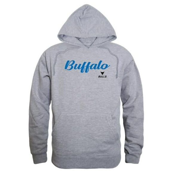 Men Buffalo Bulls Script Hoodie, Heather Grey - Medium