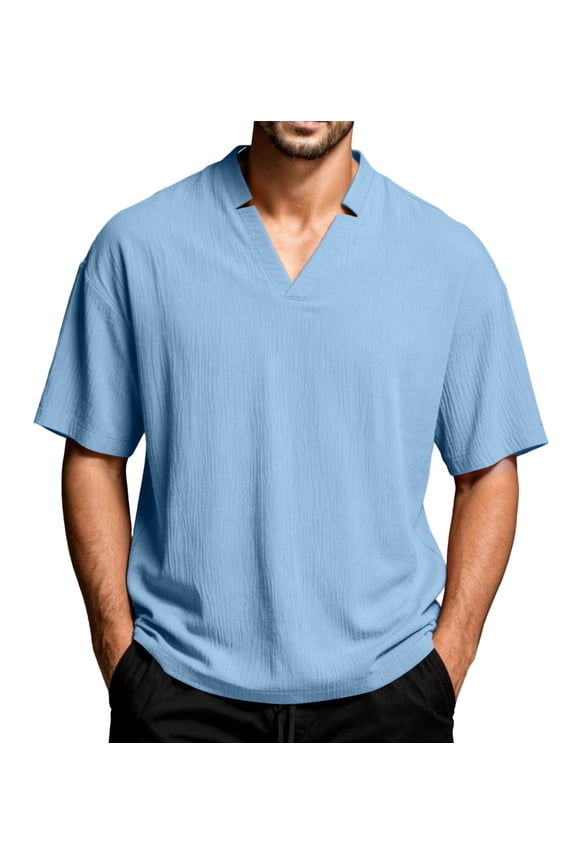 Men Business T Shirt Short Sleeve Fitness Muscle T Shirt V Neck Gym Tee Fashion Workout Casual Shirts