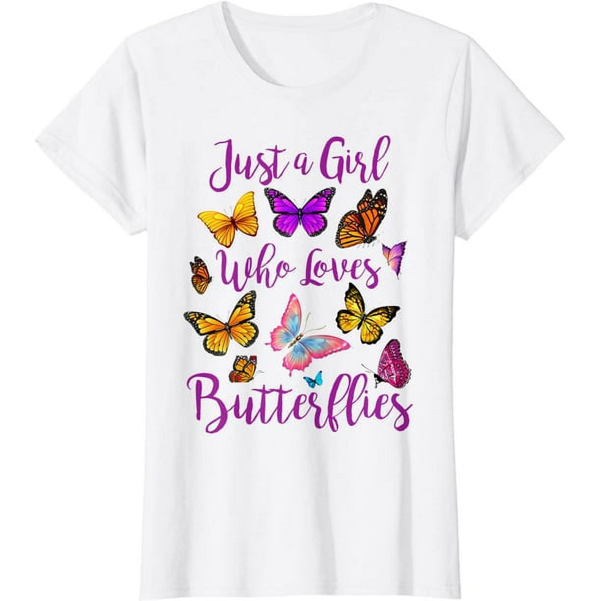 Men Butterfly Shirt Just A Girl Who Loves Butterflies Girls Gift T ...