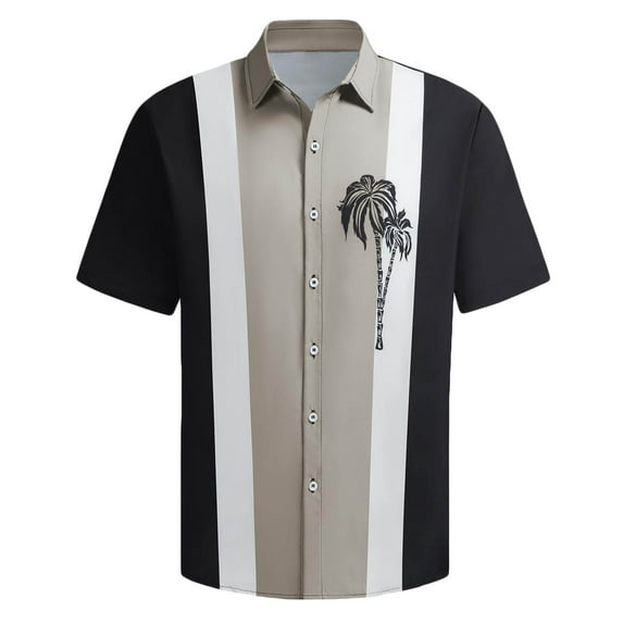 Men Button Down Shirt Tie Dye T- Shirts Casual Short Sleeve Outfits Loose Plus Size Lapel Neck Clothing Summer Outfit Fasion 2025 Top