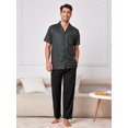 thumbnail image 1 of Men Button Front Striped Loungewear Top, 1 of 5