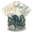 thumbnail image 1 of Men Button Up Shirt Funny Octopus Print Hawaiian Shirt Lightweight Breathable Short Sleeve Turndown Collar Relaxed Fit Mens Shirt, 1 of 5