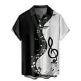 thumbnail image 1 of Men Button Up Shirt Musical Symbol Print Turndown Collar Shirt Short Sleeve Casual Relaxed Fit Lightweight Mens Shirt, 1 of 4