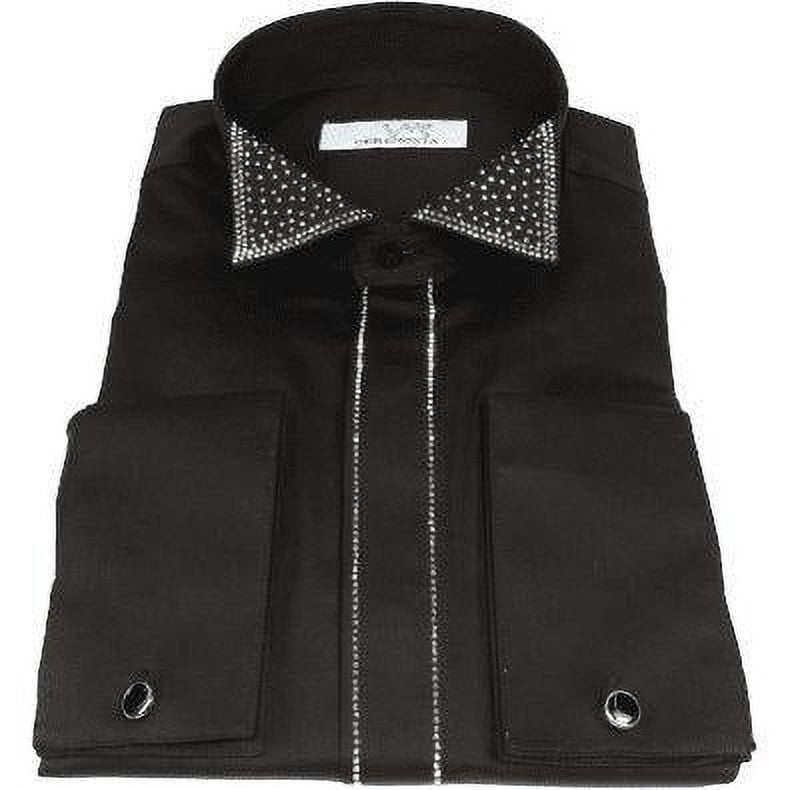 Rhinestone One-Button Tuxedo Shirt