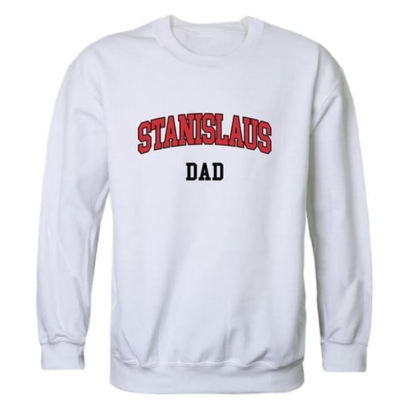 Men Cal State Stanislaus Warriors Dad Crewneck Fleece, White - Extra Large