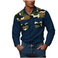 thumbnail image 1 of Men Camo Shirts Long Sleeve Button Down Shirts Casual Loose Travel Work Blouse Lightweight Quick Dry Outdoor Tops with Pockets, 1 of 5