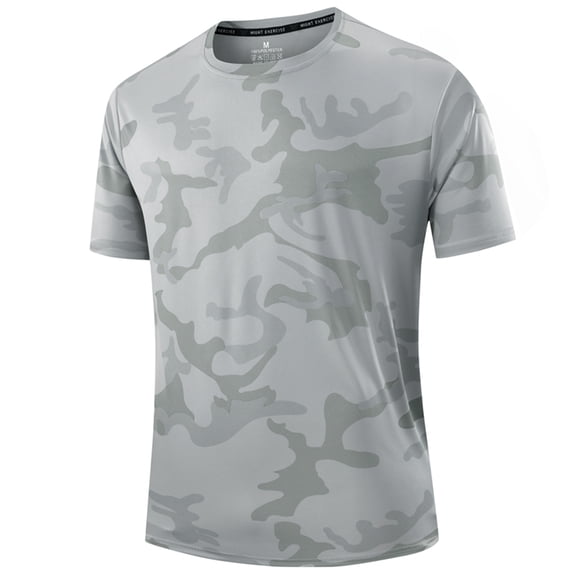Men Camo T-Shirt 100% Polyester Quick Dry Breathable Short Sleeve Crew Neck Tee Hunting Fishing Outdoor Anti-Sweat Wrinkle Resistant Athletic Casual Top