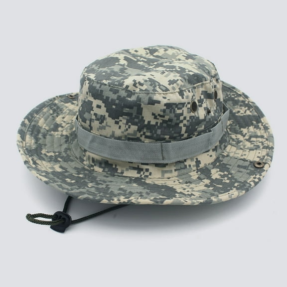 Men Camouflage Bonnie Hats Tactical Army Bucket Hats Military Panama Summer Bucket Caps Hunting Hiking Outdoor Camo Sun Protect Boonie Hat Military Tactical for Men Women Hunting Fishing Outdoor