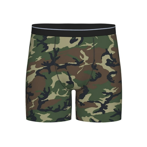 Men Camouflage Pattern Boxer Briefs Novelty Boxer Shorts Underwear No Fly