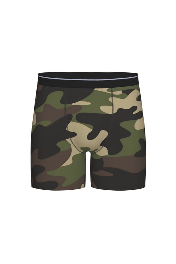 Men Camouflage Print Pattern Boxer Briefs Novelty Boxer Shorts Underwear No Fly