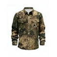 thumbnail image 1 of Men Camouflage Shirt Camo Military Long Sleeve Shirts Casual Button Down Shirts Green B XXL, 1 of 5