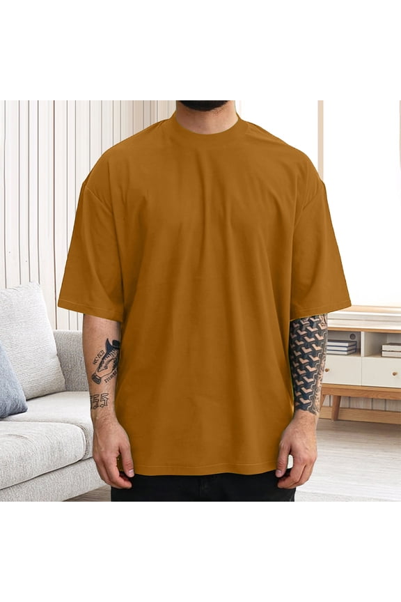 Men Canada Day Casual Graphic Tee Summer Short Sleeve Crewneck Fashion T Shirt, XXXXL, Khaki