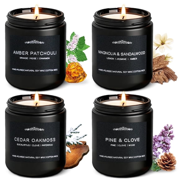 Men Candles Gift Set - 28oz Soy Wax 200h Long Lasting Candle, Masculine Scented Candles with Pine/Sandalwood/Amber/Oakmoss - Candles for Home Scented, Birthday, Valentine's, Man Cave Decor A101