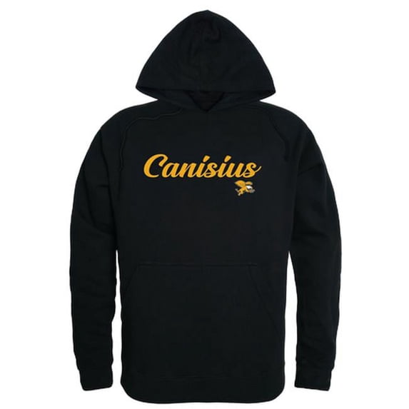 Men Canisius Golden Griffins Script Hoodie, Black - Large
