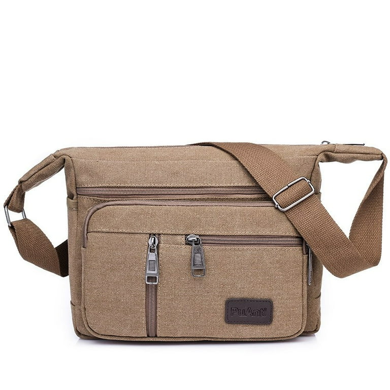 Men Canvas Shoulder Bags Casual Tote Travel Men s Crossbody Bag Luxury Messenger Bags Fashion High Quality Handbag Brown