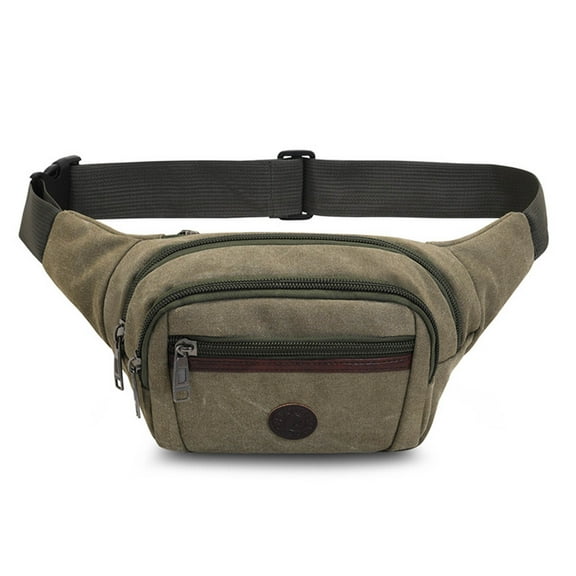 Men Canvas Waist Pack Money Belt Shoulder Bag Travel Wallet Hip Bum Crossbody Purse Chest Phone