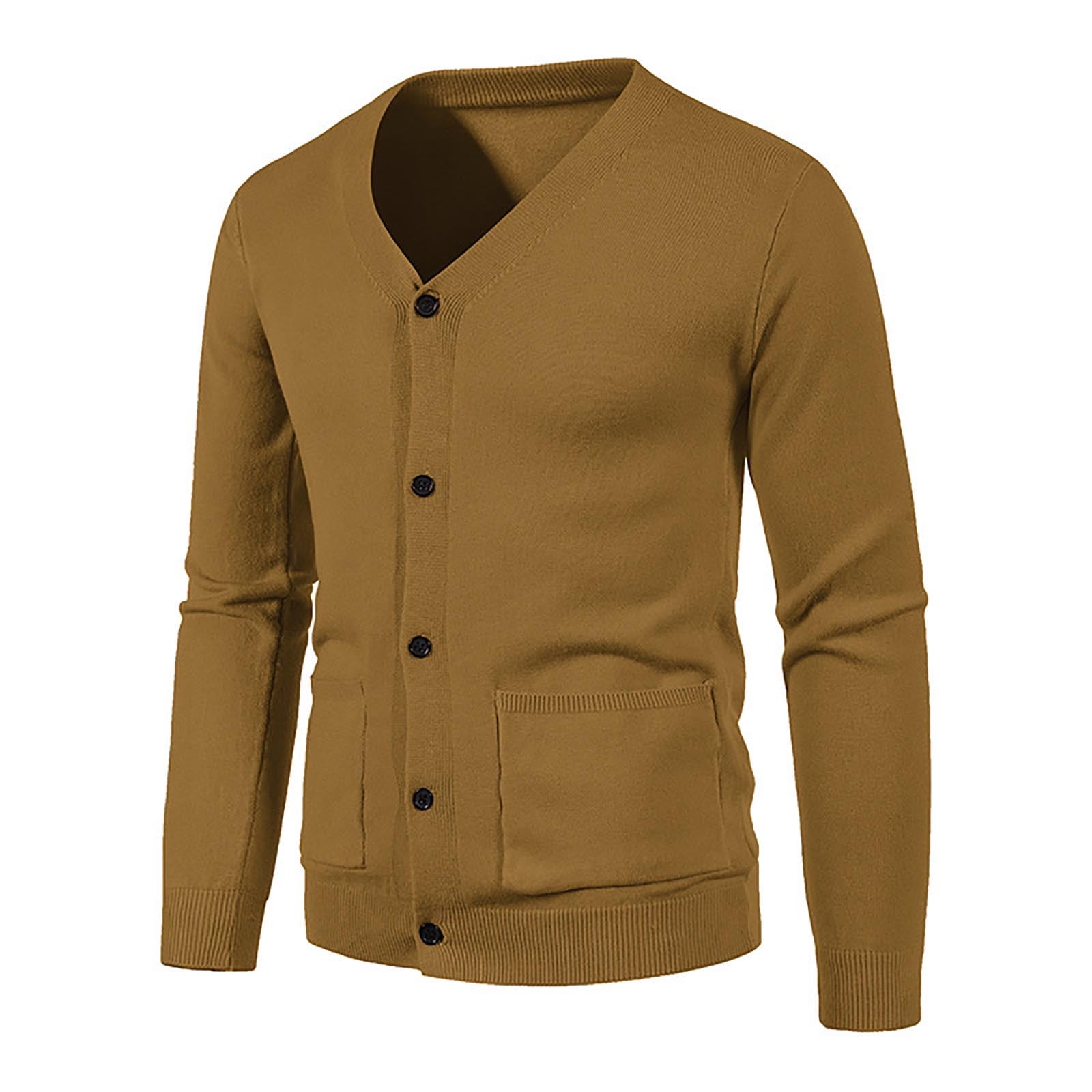 Men Cardigan Sweaters Winter Thermal Ribbed Knitted V Neck Button Down Open Front Pullovers Jumpers Tops With Pockets Walmart