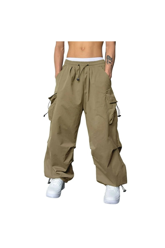 Men Cargo Pants Men's Casual Waist Color Sports Hat Multi Woven Pocket Solid Color Pants Street Cargo Tie Men's Cargo Pants Dressy Pantsuits Evening Party For Man