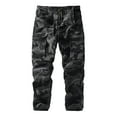 thumbnail image 1 of Men Cargo Pants Pockets Casual Camouflage Straight Leg Pants Multi Pockets Lightweight Utility Streetwear Trousers Grey 30, 1 of 4