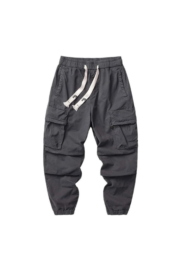 Men Cargo Pants Pockets Casual Tapered Sweatpants Multiple Pockets Korean Style Lightweight Joggers Spring Fall Army Green XXXL