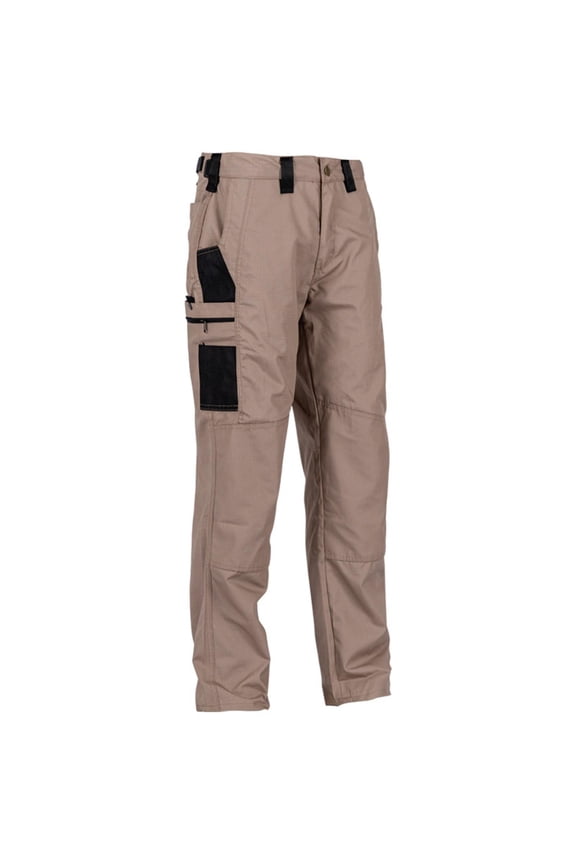 Men Cargo Pants Pockets Tactical Pants Beetle Style Grid Fabric Panels Durable Water Resistant Straight Leg Lightweight Khaki M