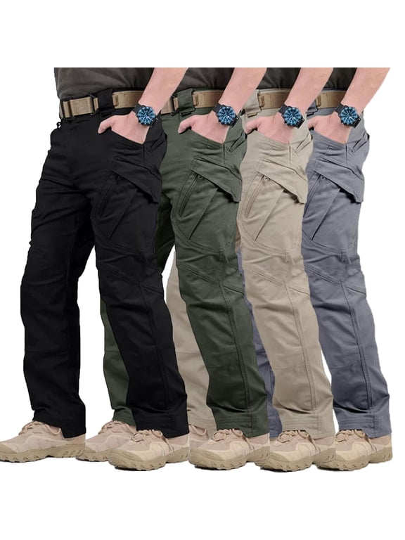Men Cargo Pants Stretch Regular Fit All Terrain Durable Outdoor Casual Work Pants S-XXL(1 pack)