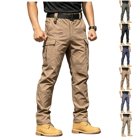 Men Cargo Pants Tactical Work Trousers Multi Pockets Travel Camping Outdoor Stretch Waterproof Pants for Hiking
