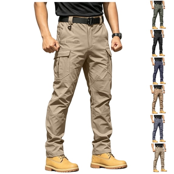 Men Cargo Pants Tactical Work Trousers Multi Pockets Travel Camping Outdoor Stretch Waterproof Pants for Hiking