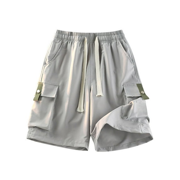 Men Cargo Shorts with Adjustable Drawstring Quickly Dry Casual Pants