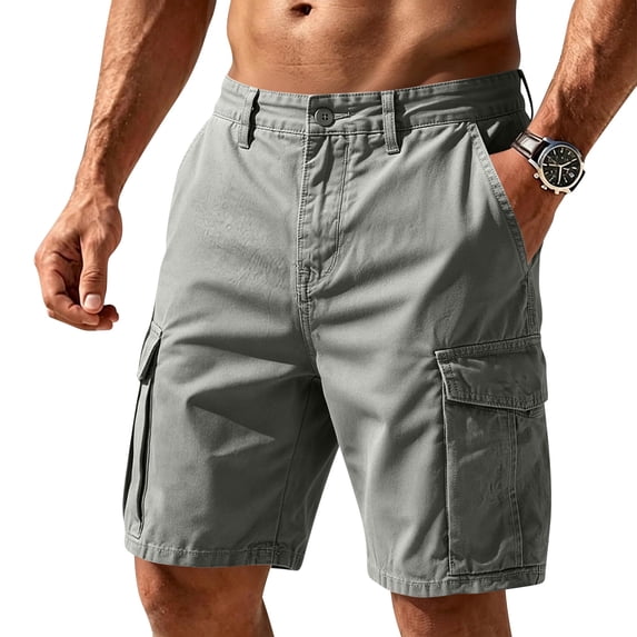 Men Cargo Shorts with Pockets Casual Knee Length Lightweight Shorts Stretch Outdoor Hiking Travel Work Short Pants,3XL