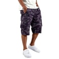 thumbnail image 1 of Men Cargo Shorts with Pockets Summer Stretch Waist Camo Drawstring Wide Leg Shorts,M, 1 of 7