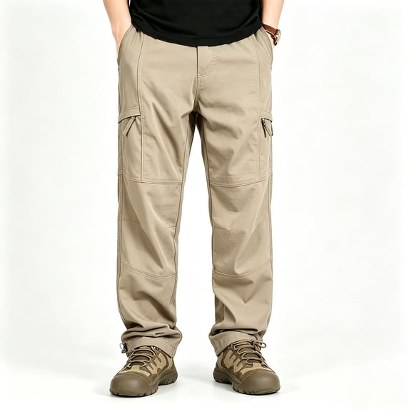 Men Cargo Work Pants UPF50+ Stretch Tapered Light Breathable Outdoor Daily Pants S-XL